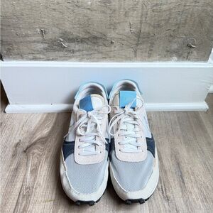 Stylish Cream and Blue Sneakers